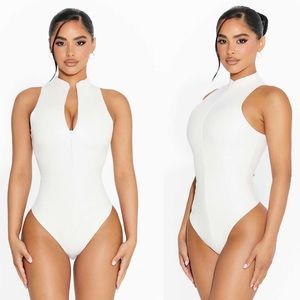 Naked wardrobe faux’d up bodysuit leather medium new